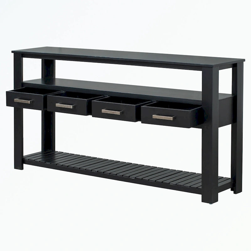 Console avec 4 tiroirs et 2 étagères