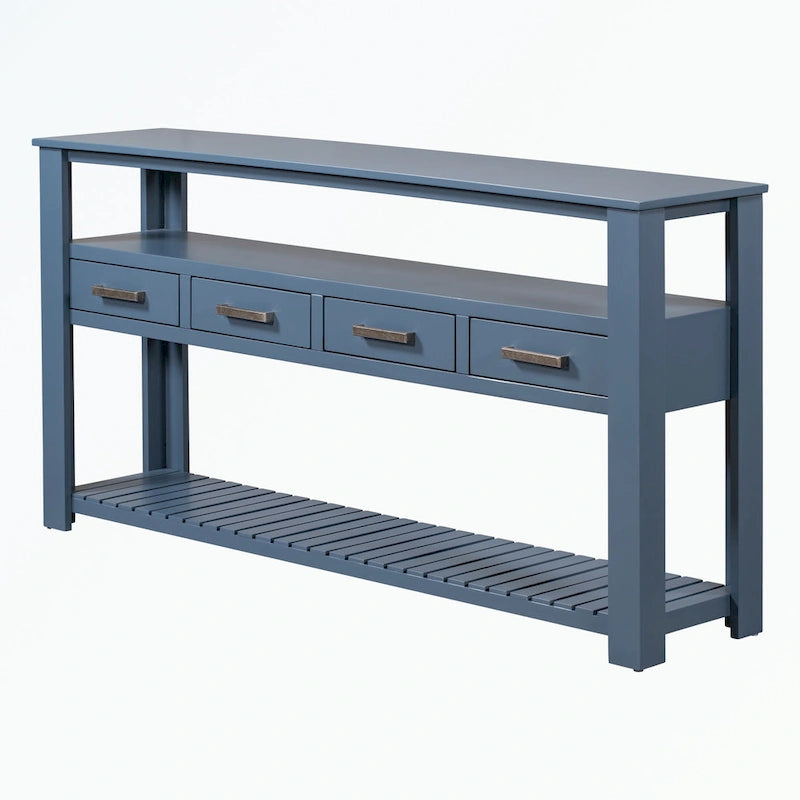 Console avec 4 tiroirs et 2 étagères
