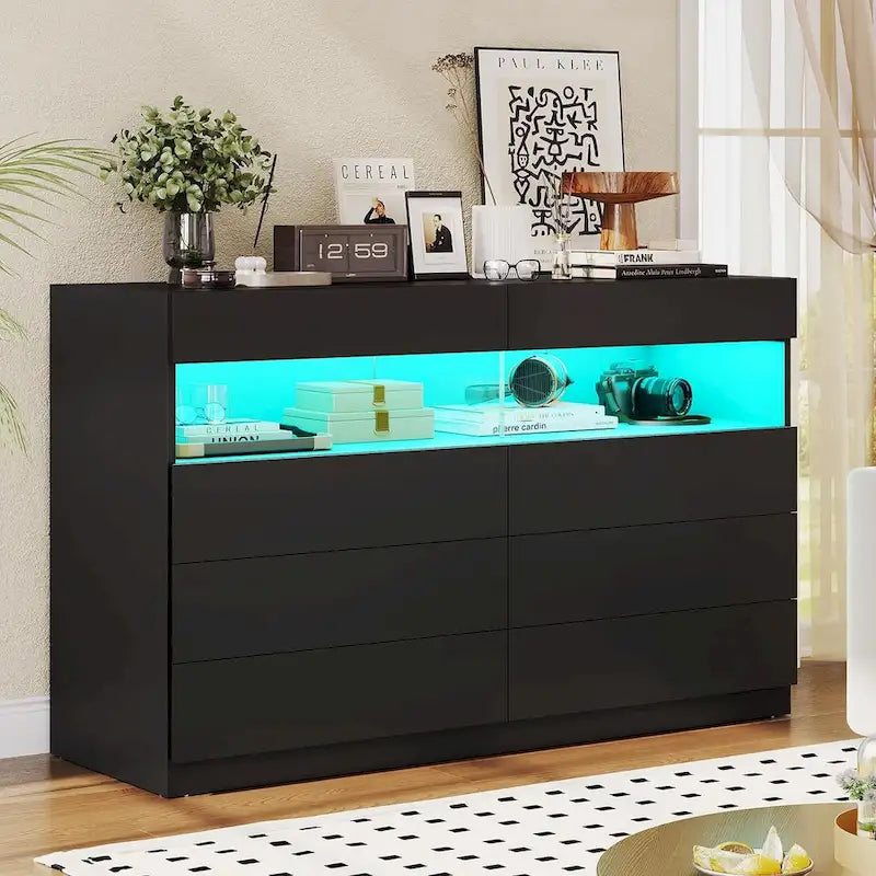 Commode à tiroirs avec lumières LED