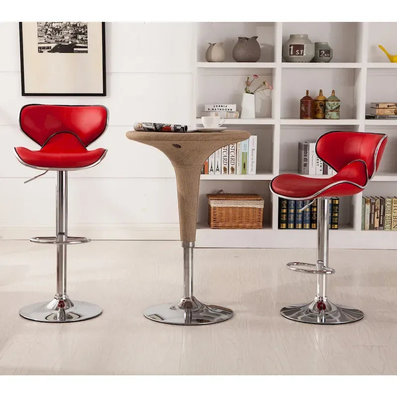 Tabouret de bar pivotant et réglable en similicuir avec vérin à gaz