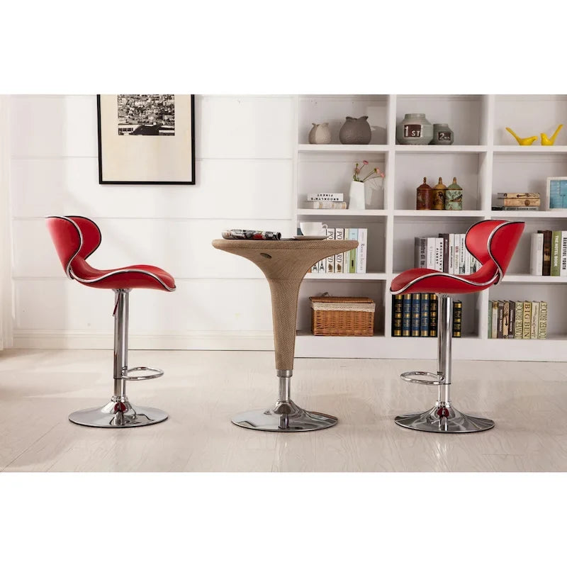 Tabouret de bar pivotant et réglable en similicuir avec vérin à gaz