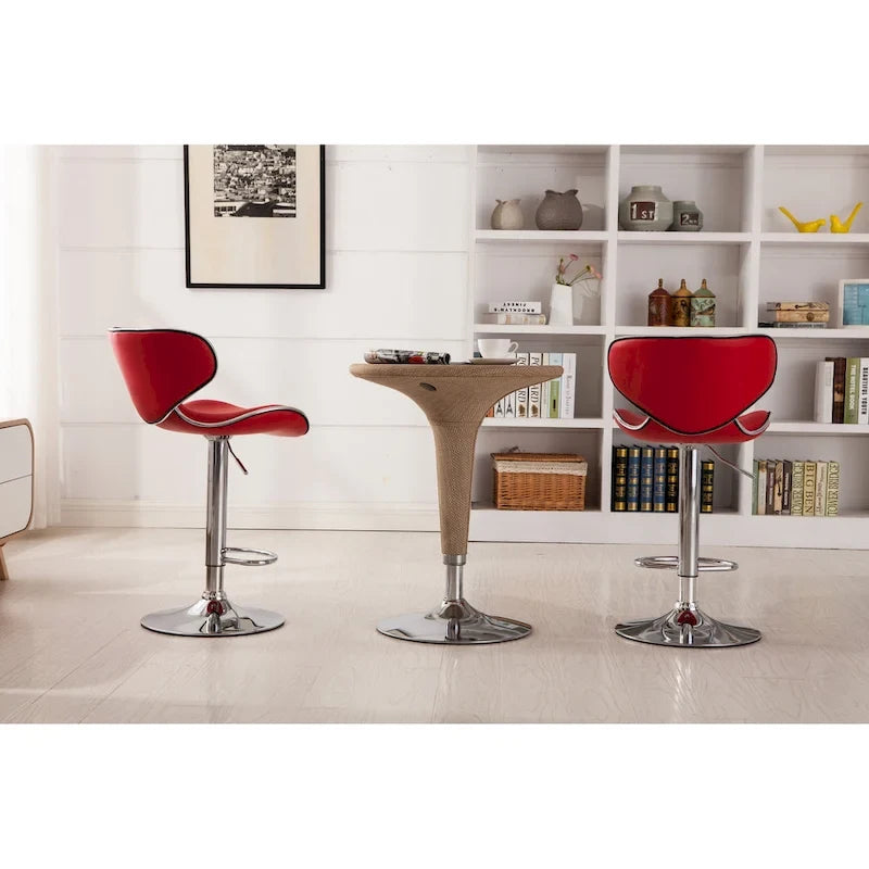 Tabouret de bar pivotant et réglable en similicuir avec vérin à gaz