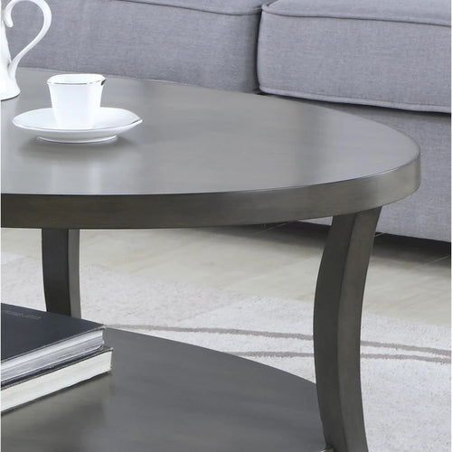 Table basse ovale étagère contemporaine