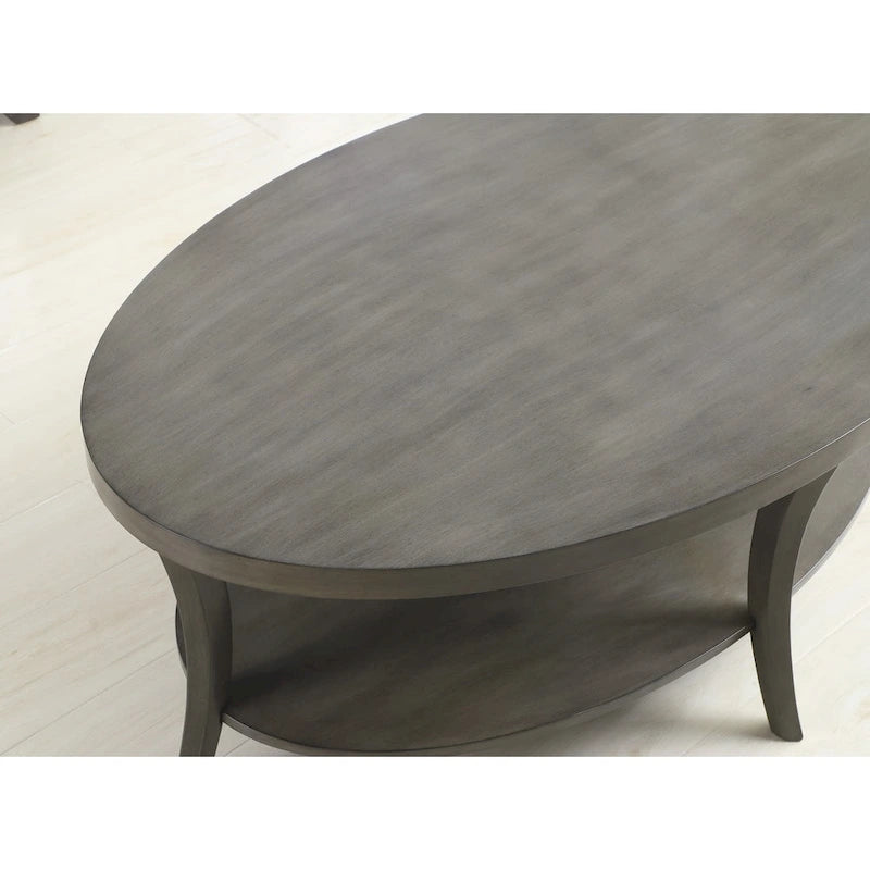 Table basse ovale étagère contemporaine