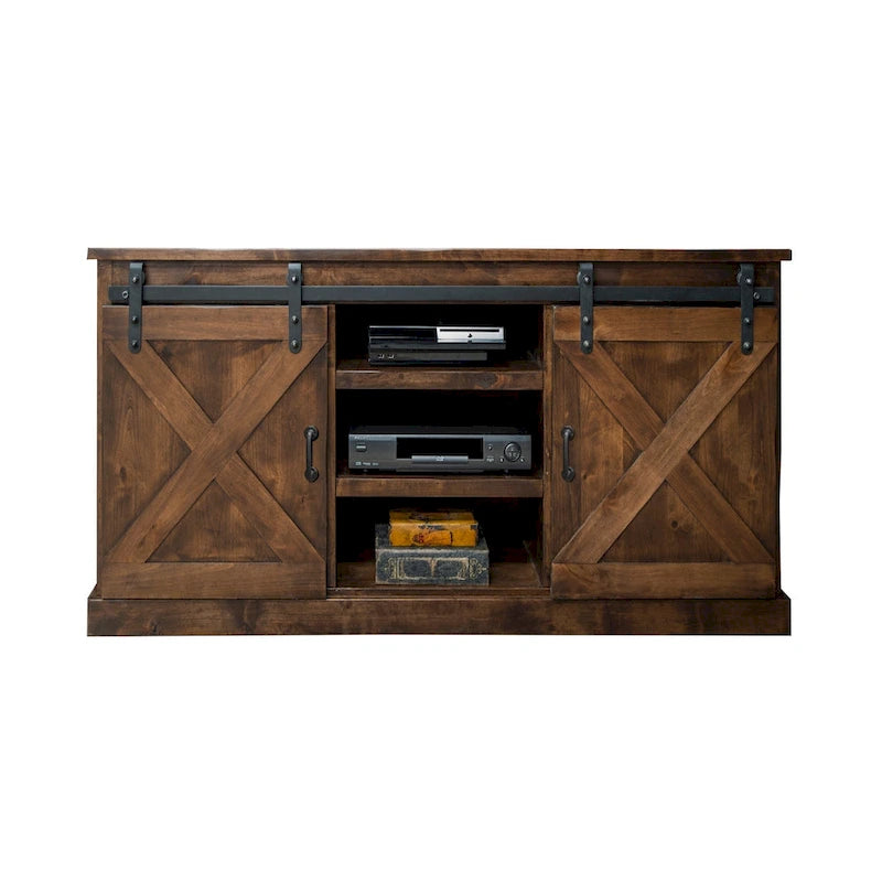 Meuble TV d'angle, aucun assemblage requis, finition vieux whiskey