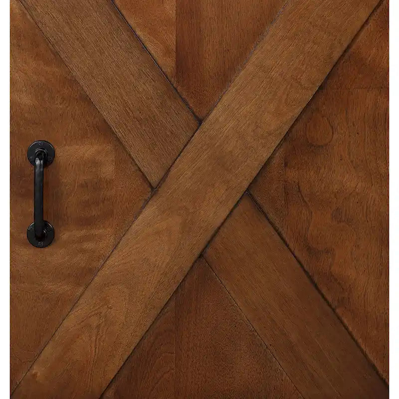 Meuble TV d'angle, aucun assemblage requis, finition vieux whiskey