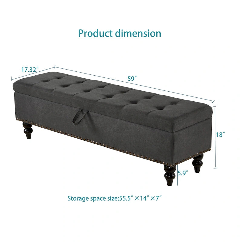 Banc de lit avec rangement