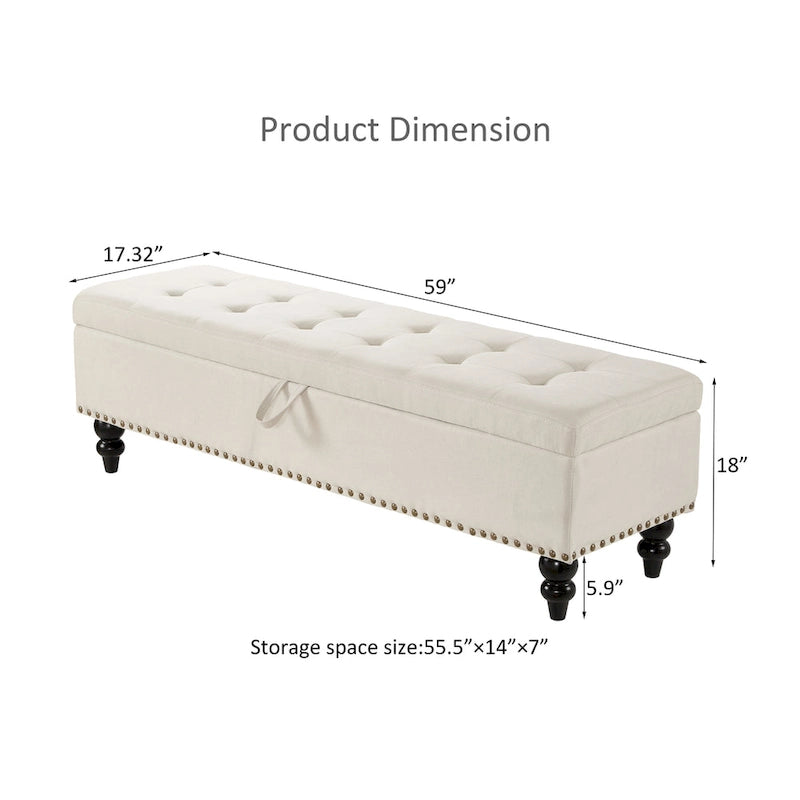 Banc de lit avec rangement