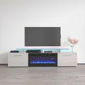 Meuble TV moderne 75 avec cheminée électrique