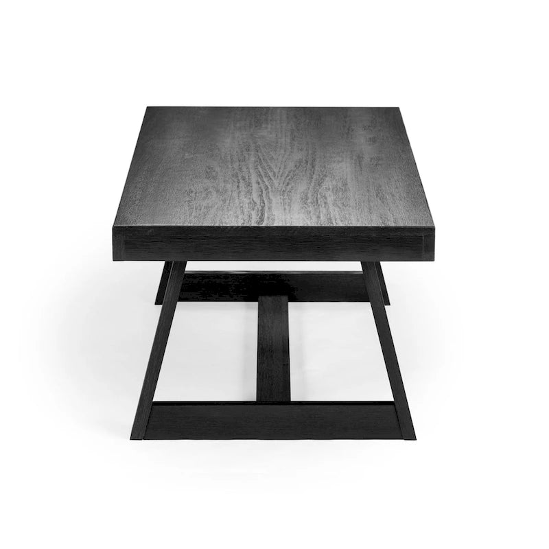 Table basse classique rectangulaire avec pieds tréteaux