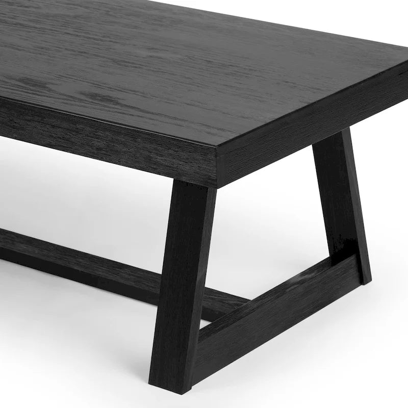 Table basse classique rectangulaire avec pieds tréteaux