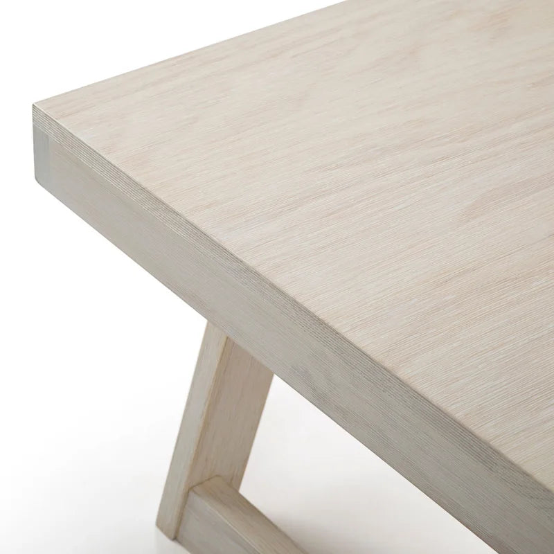 Table basse classique rectangulaire avec pieds tréteaux