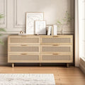 Commode de rangement en rotin pour salon
