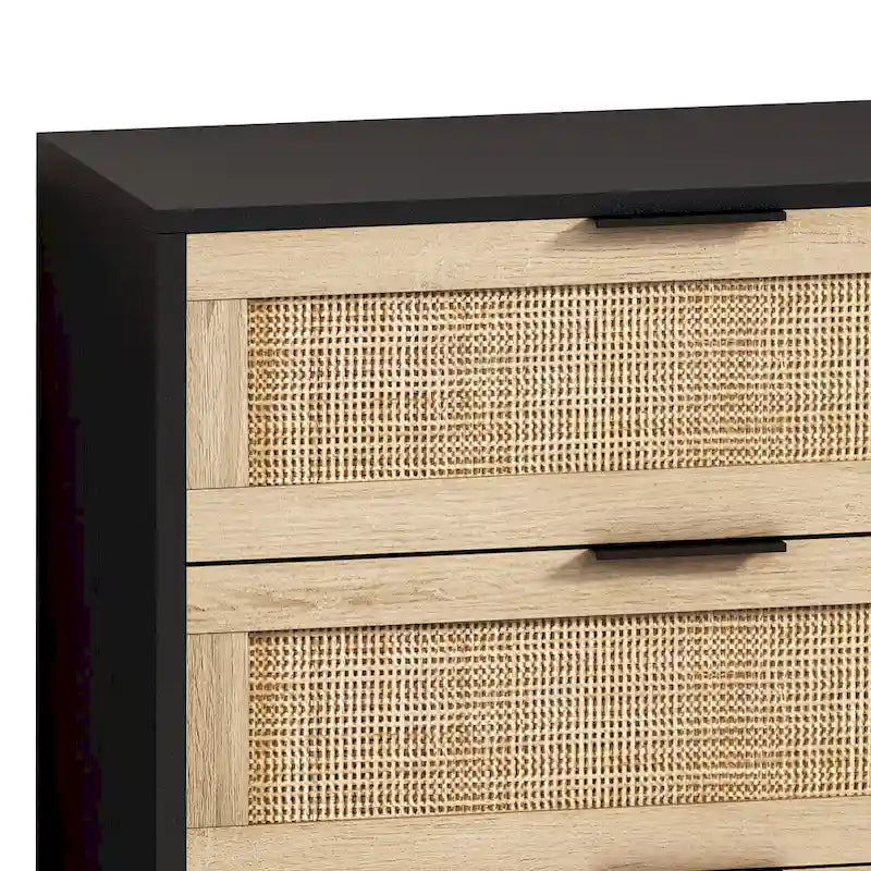 Commode de rangement en rotin pour salon