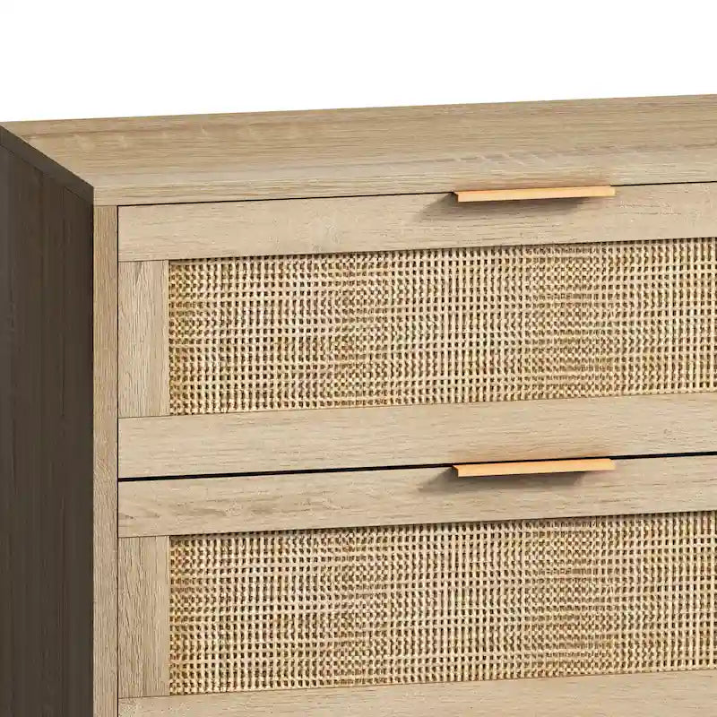 Commode de rangement en rotin pour salon
