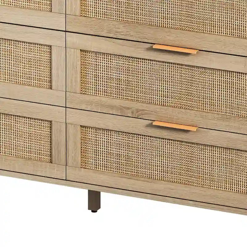 Commode de rangement en rotin pour salon