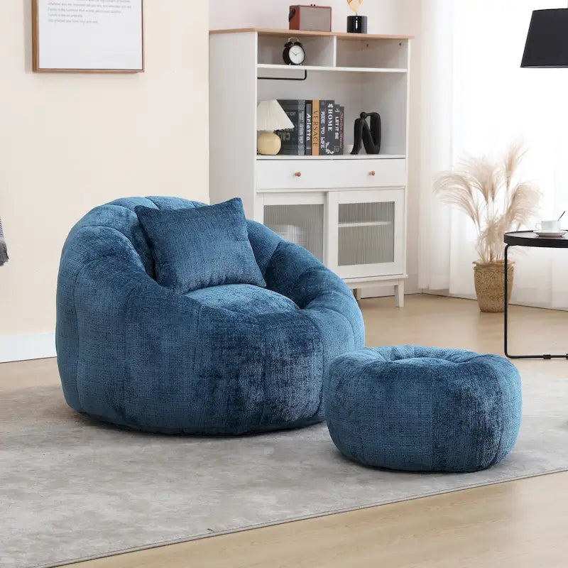 Pouf rond confortable en chenille