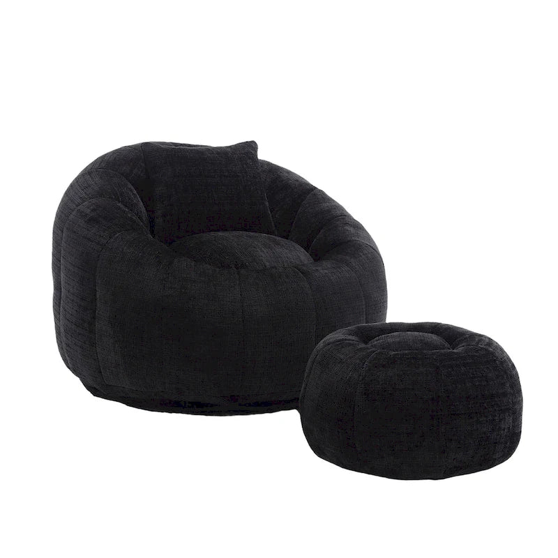 Pouf rond confortable en chenille