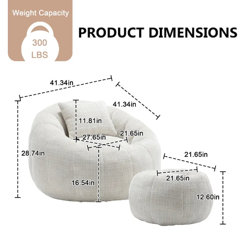 Pouf rond confortable en chenille