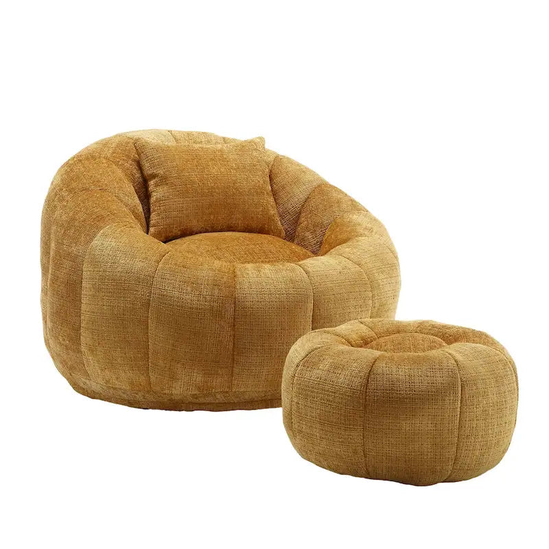 Pouf rond confortable en chenille