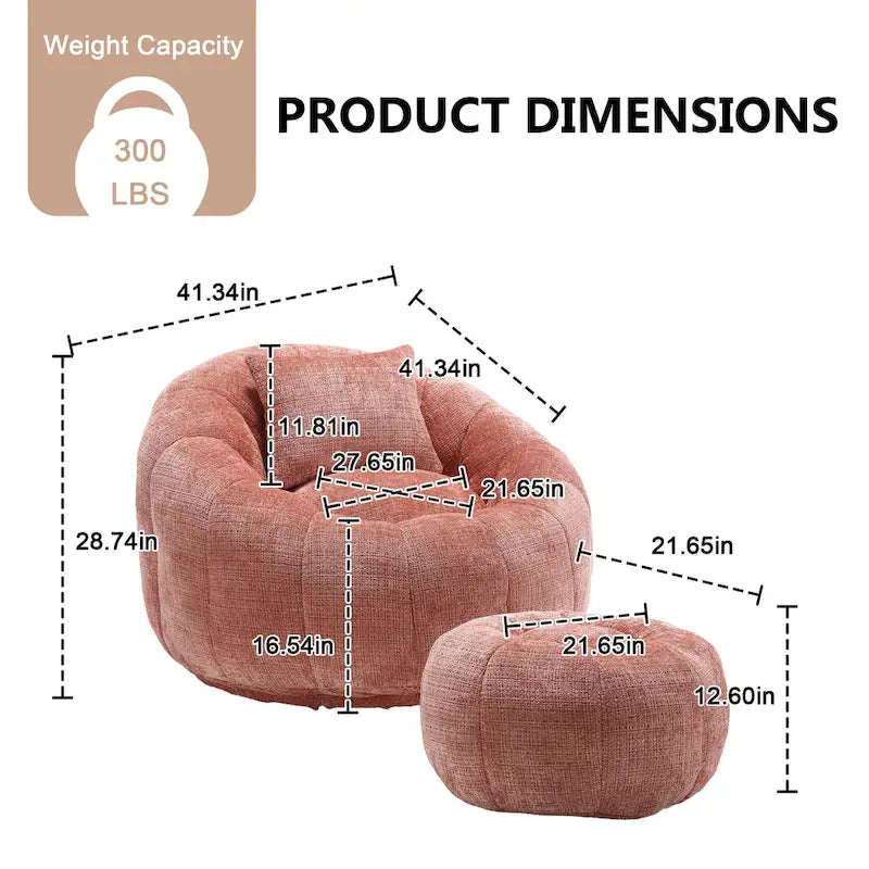 Pouf rond confortable en chenille