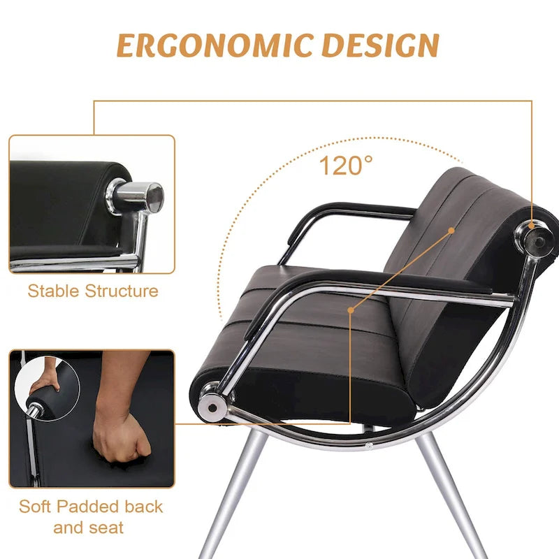 Chaise de salle d'attente, Banc de réception d'aéroport en similicuir, Fauteuil visiteur