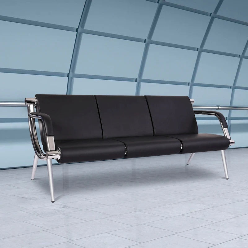 Chaise de salle d'attente, Banc de réception d'aéroport en similicuir, Fauteuil visiteur
