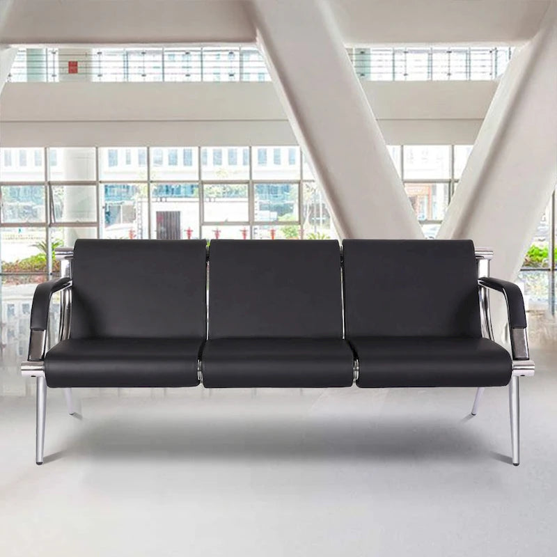 Chaise de salle d'attente, Banc de réception d'aéroport en similicuir, Fauteuil visiteur