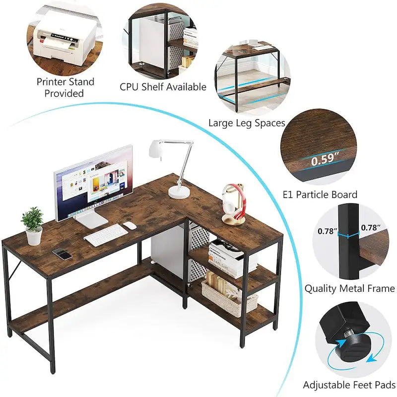 Bureau en L, Bureau d'angle en L