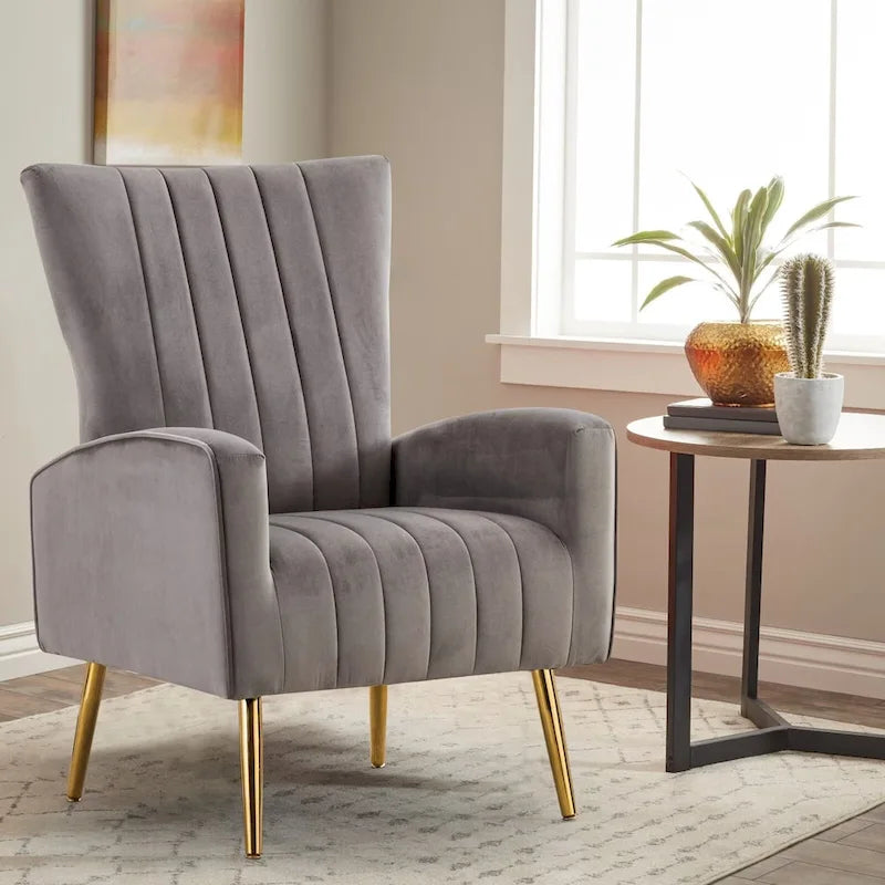 Fauteuil douillet en velours Fauteuil confortable