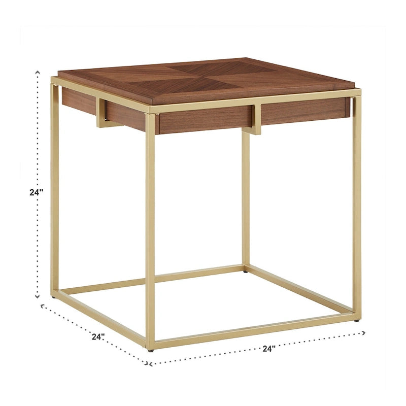 Table carrée avec piètement en métal par