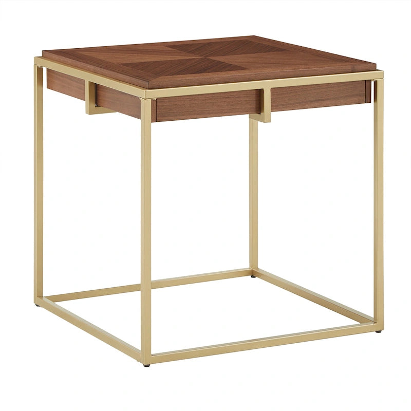 Table carrée avec piètement en métal par