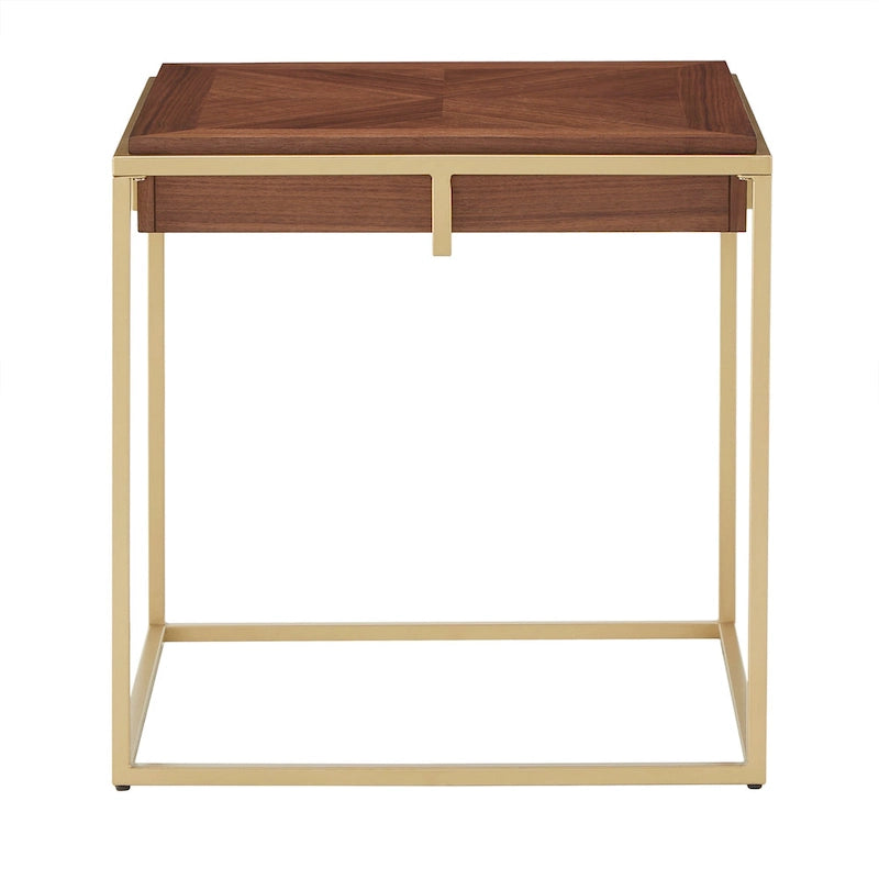 Table carrée avec piètement en métal par