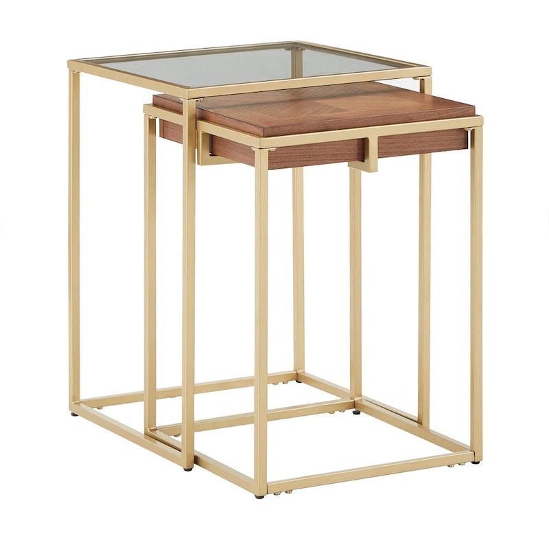Table carrée avec piètement en métal par