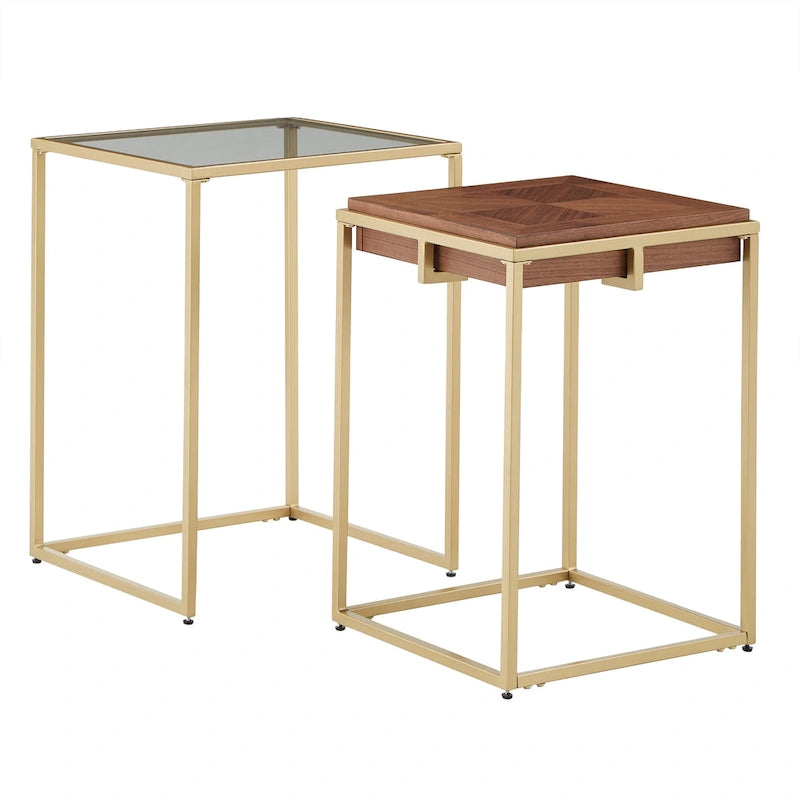 Table carrée avec piètement en métal par