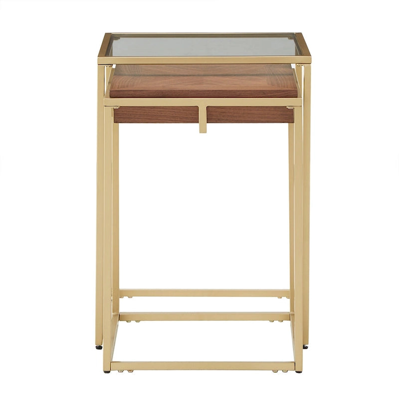 Table carrée avec piètement en métal par