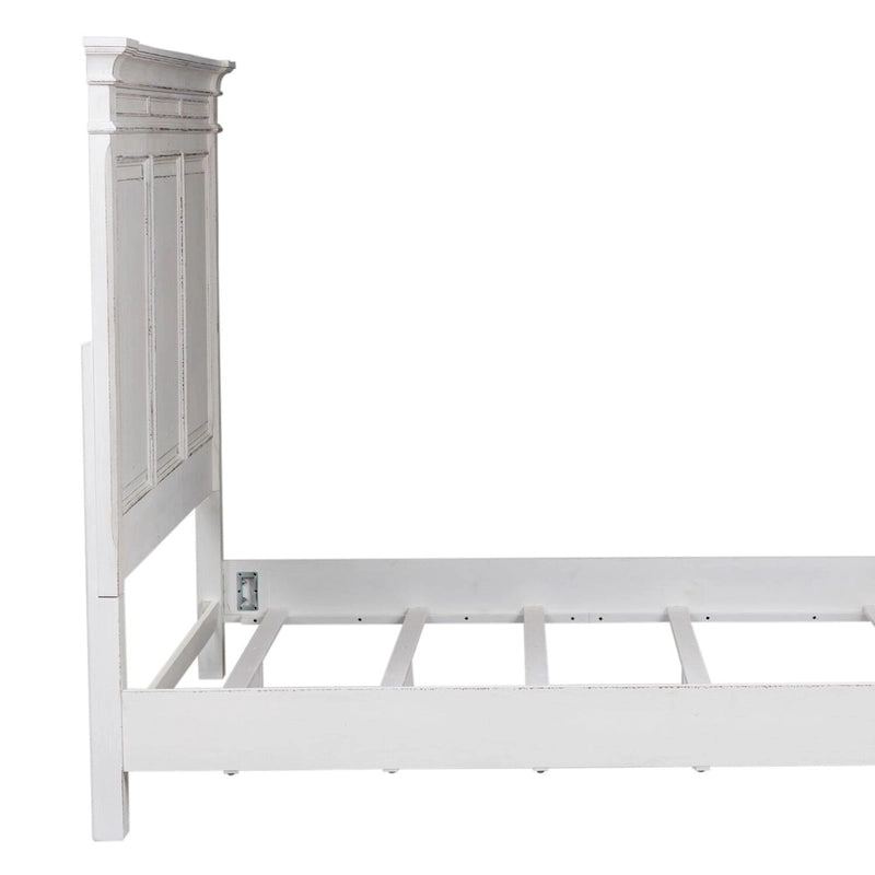 Tête de lit à panneaux King blanc antique marron