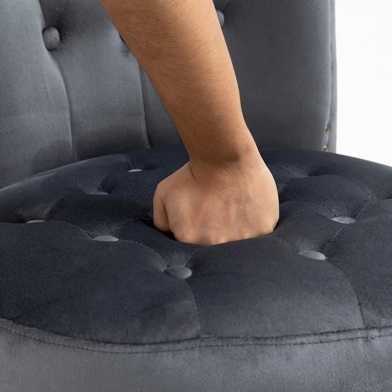 Chaise Trône à Dossier Haut en Velours, Sans Accoudoirs, Chaise d'Appoint Royale