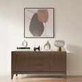 Buffet en noyer brun au design Mid-Century