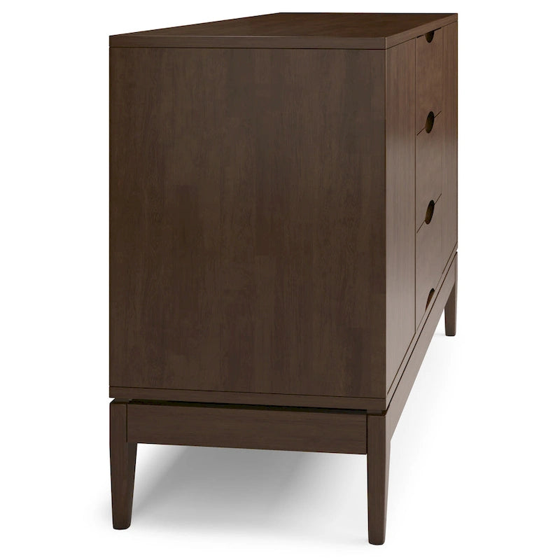 Buffet en noyer brun au design Mid-Century