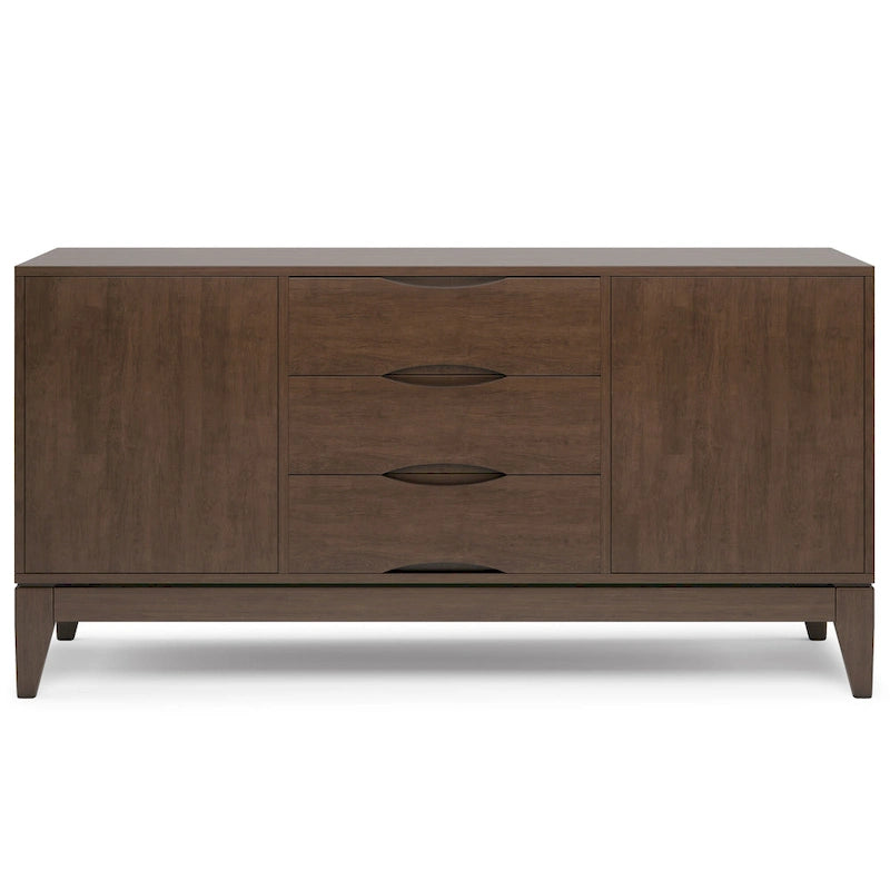 Buffet en noyer brun au design Mid-Century