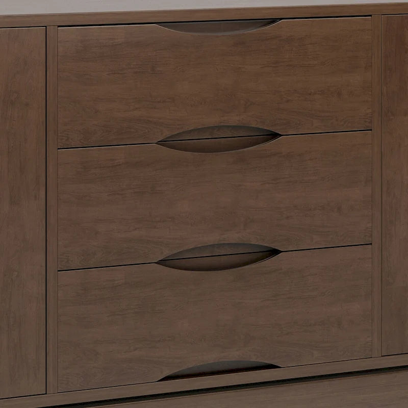 Buffet en noyer brun au design Mid-Century
