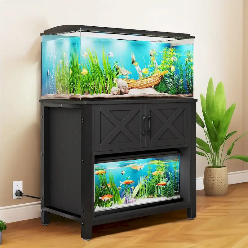 Meuble d'aquarium avec prises électriques