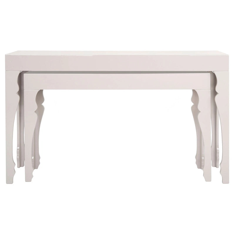 Table gigogne laquée blanche