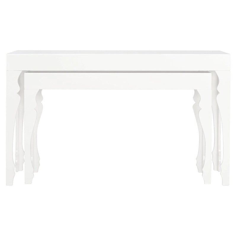 Table gigogne laquée blanche