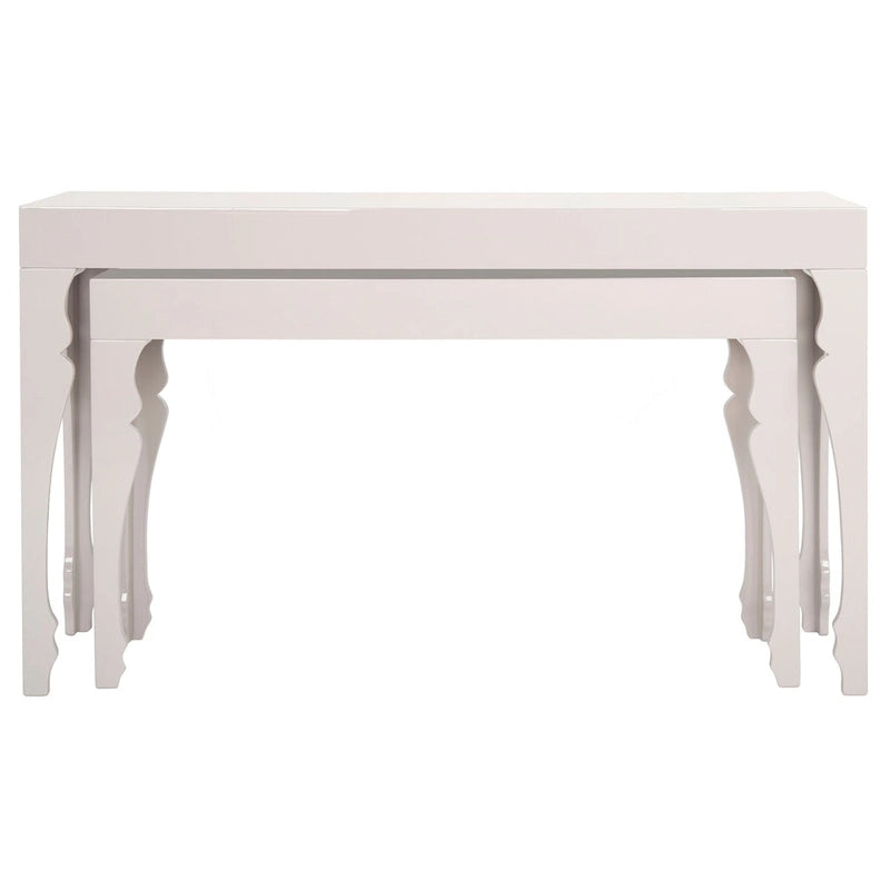 Table gigogne laquée blanche