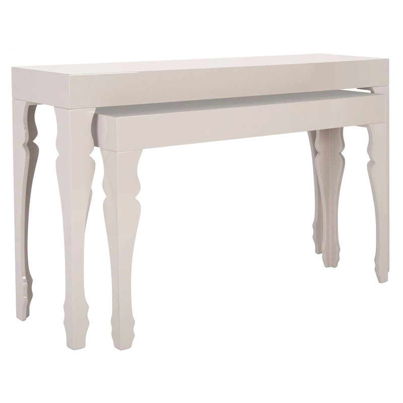Table gigogne laquée blanche