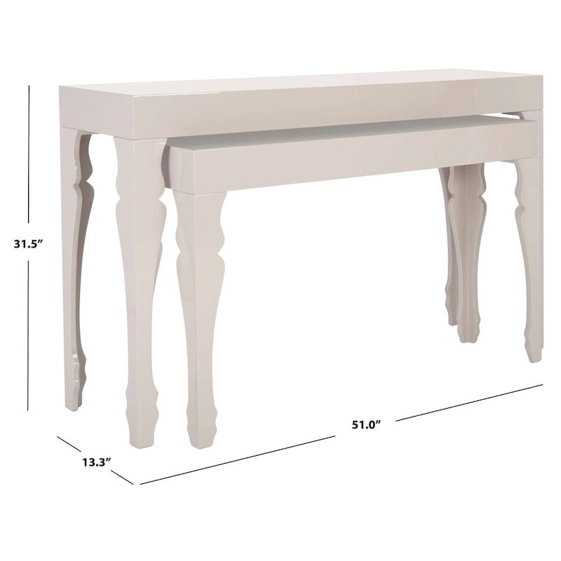 Table gigogne laquée blanche