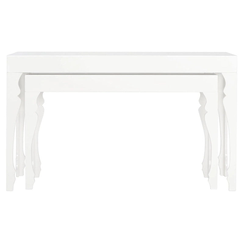 Table gigogne laquée blanche