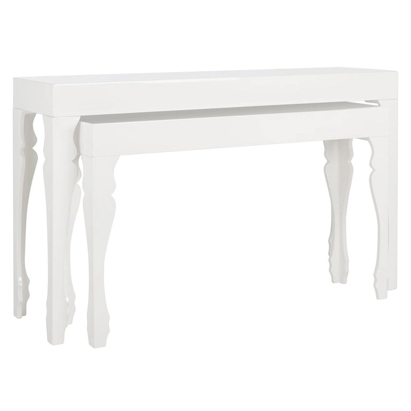Table gigogne laquée blanche